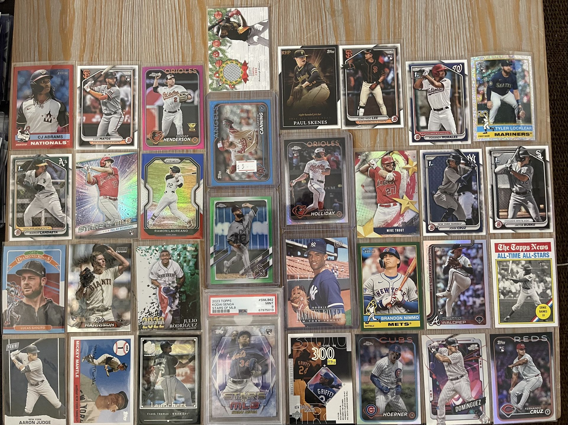 Baseball HOF and Star Lot (x63)—Skenes, Mantle, Judge, Ohtani, Trout, Rivera, Griffey, and More!