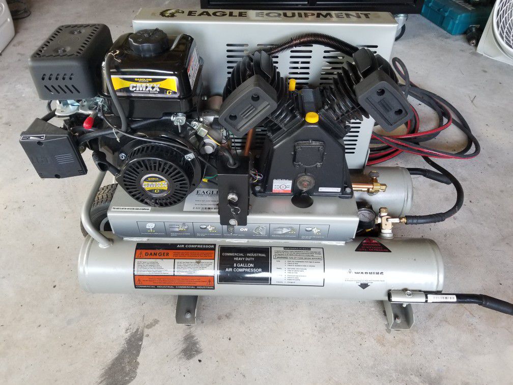 Gas powered air compressor