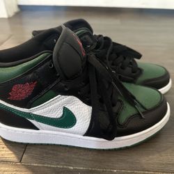 Jordan Mid 1s Green Toe
