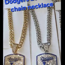 L.A. Dodgers Baseball Iced Chain Necklace All Are Sold Separately SHIPPING AVAILABLE