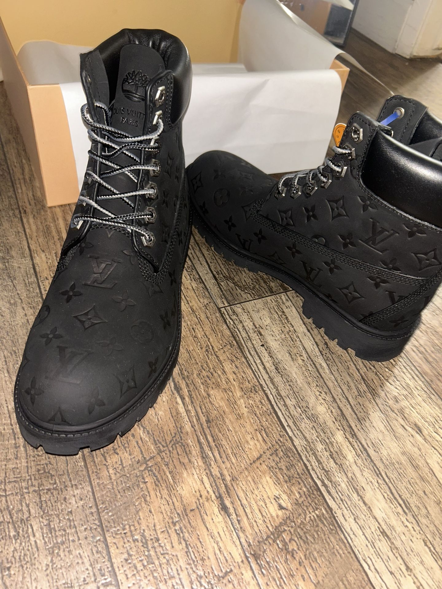 Black Louis Vuitton Timberland Boots β Never Worn