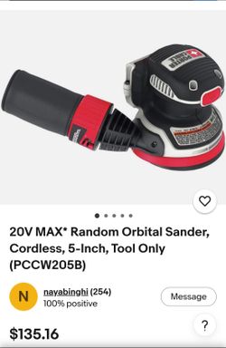 Porter cable 20v max* 5" random orbit sander (tool only)