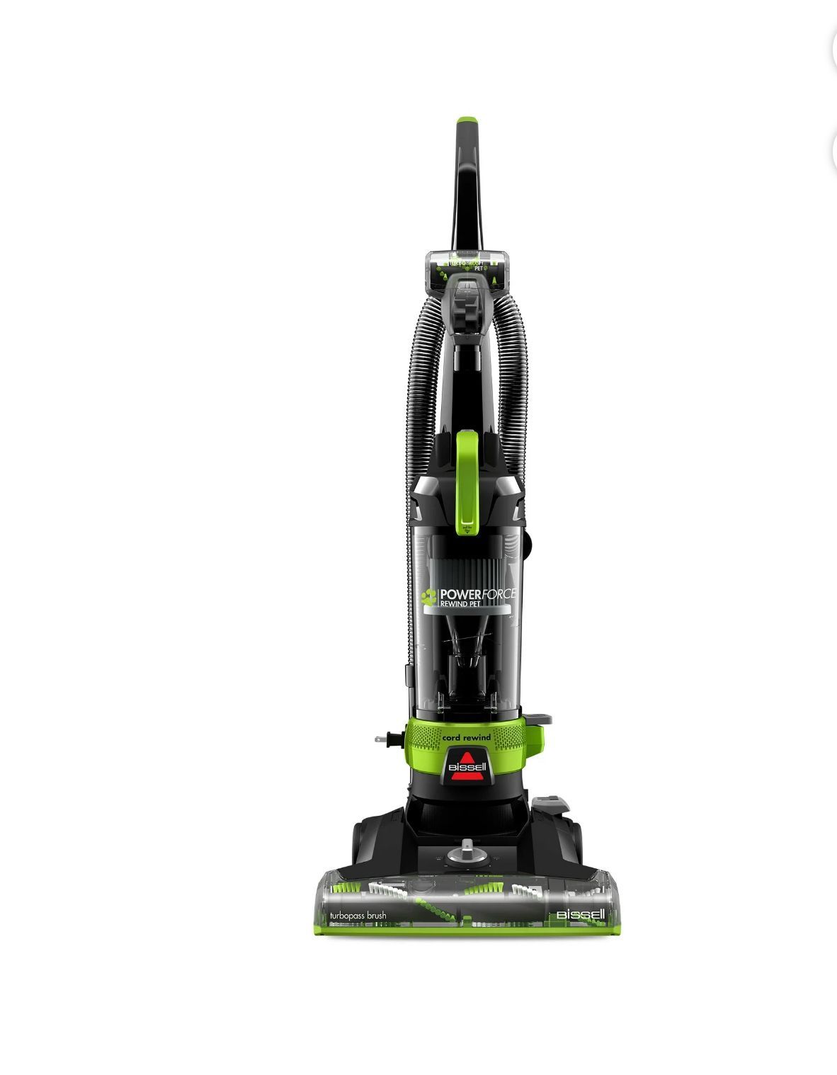 BISSELL PowerForce Helix Turbo Rewind Pet, Upright Vacuum, Pet Friendly, Automatic Cord Rewind, Powerful Pet Hair Pickup, Extra-Wide Cleaning Path, 33