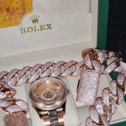 22MM Rose Gold 22inch Cuban Link