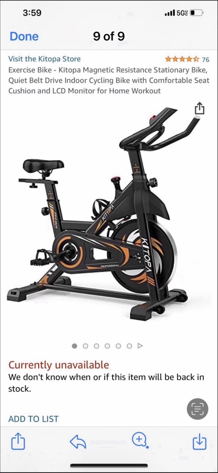 Bike exercise Kitopa nueva en caja Buen precio