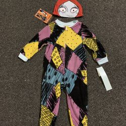 New Nightmare Before Christmas Sally Skellington girls size 2T Halloween fleece pajama sleeper with cap