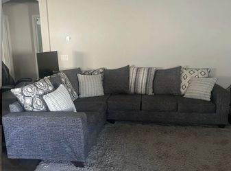 Dark Gray Fabric Sectional Sofa l shape