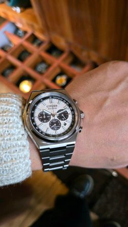 Citizen Zenshin Chronograph extra links, original box, leather pouch