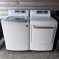 White LG Washer And Electric Dryer Matching Set