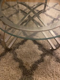 Metal and glass coffee table