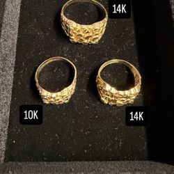 14K & 10k Gold Nugget Rings