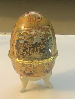 Handpainted vintage porcelain egg