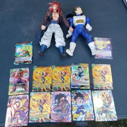 2 Big Toys Dragon Ball Z GT. With 12 Glowing Cards 2 Are more rare. Misprint with 2 side card 2 pics back & front card. All for $250! Or best offer