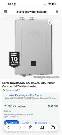 NORITZ  NCC199CDV PRO TANKLESS WATER HEATER