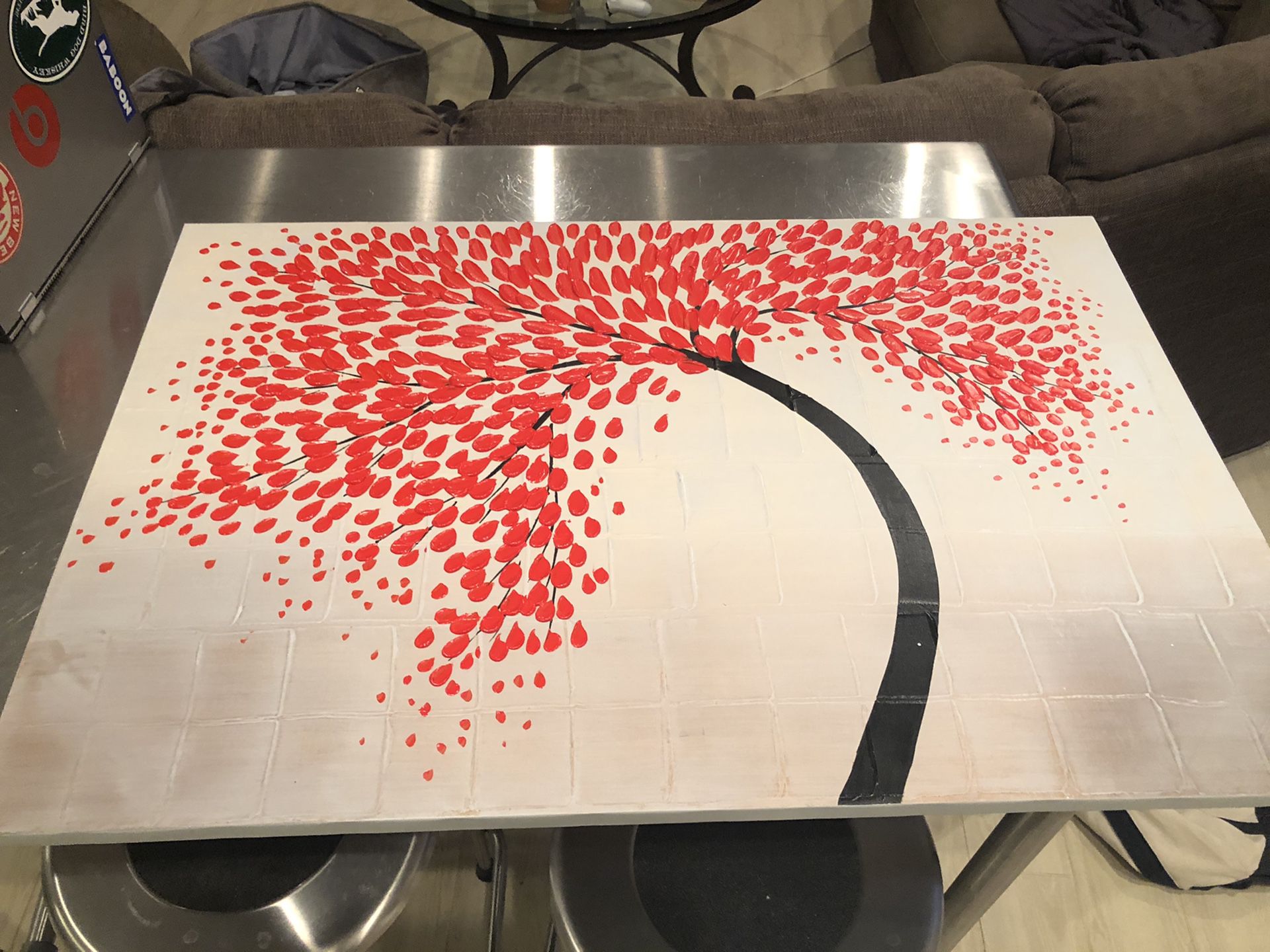 Red tree canvas art