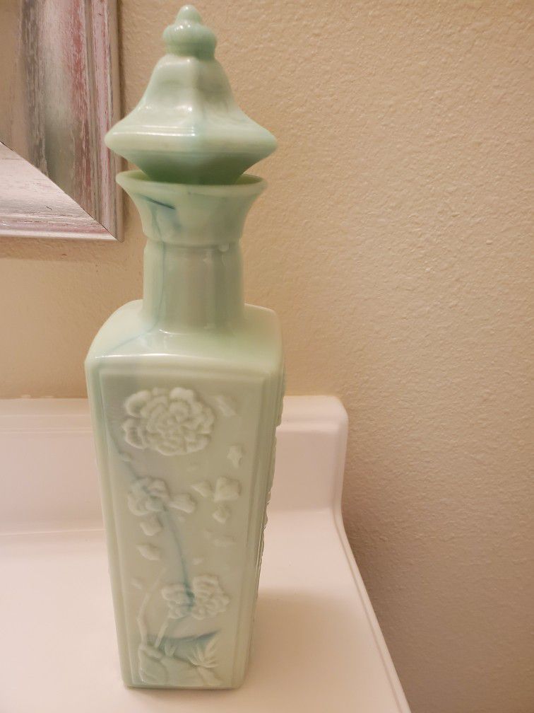 Avon Collectibles- Jade Milk Glass Liquor Bottle