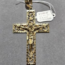 14K Solid Cross Pendant 26.8 Grams 