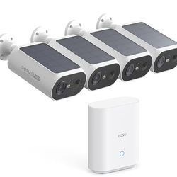 aosu Solar Security Cameras Wireless Outdoor, 2Mins DIY Installation, No Subscription Required Cameras for Home Security System, Local Storage, 2K Col