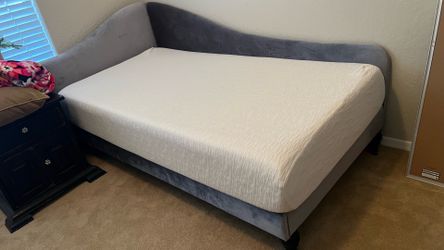 Dark grey Day bed twin size with 10” firm memory foam mattress