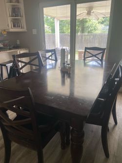 6 chairs wooden kitchen table