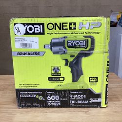 (New) RYOBI ONE+ HP 18V Brushless Cordless 4-Mode 1/2 in. Impact Wrench (Tool Only)