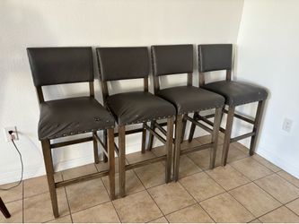 4 faux leather barstools ALL FOR $10
