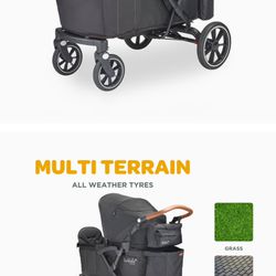 NEW Larktale Sprout Single-to-Double Stroller/Wagon - Black