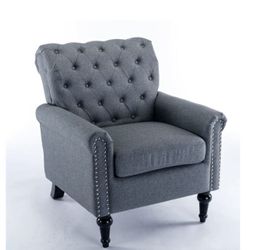 NEW Gray Linen Armchair