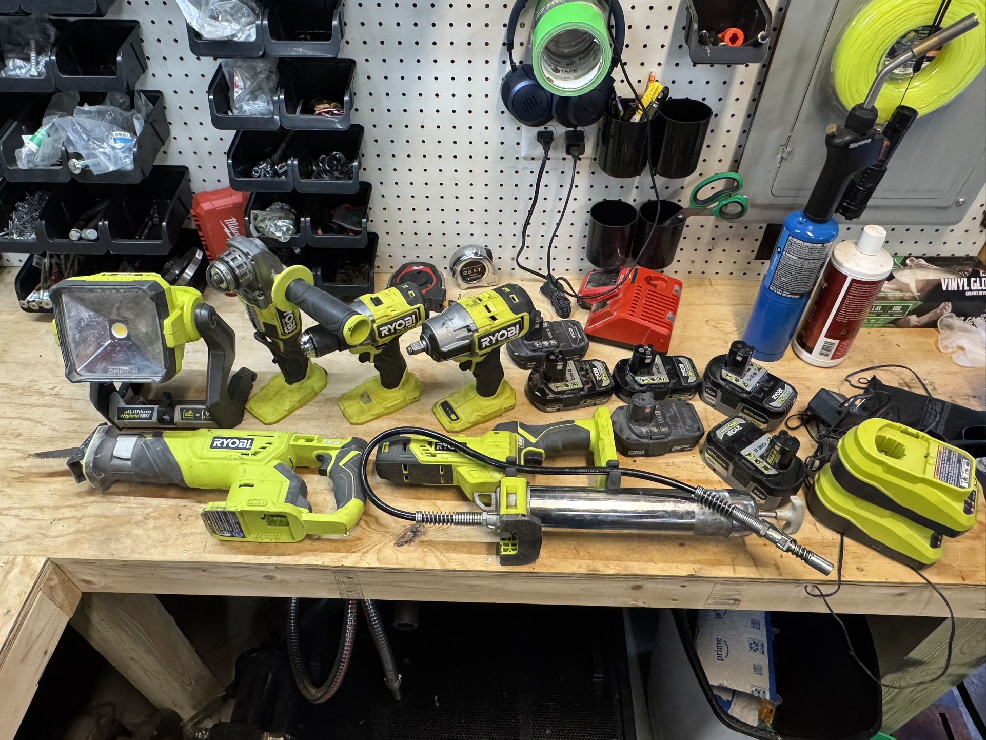 Ryobi 18v Tools Drill, Impact, Grease gun and More