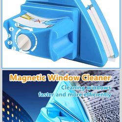 Double-Sided Window Cleaner Glass Wiper Magnetic Cleaning Tools, 5-Gears Adjustable Magnetic Glider Washing Brush Tools, for High-Rise Double Thick Gl