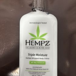 NEW HEMPZ TRIPLE MOISTURE HERBAL WHIPPED BODY CRÈME 17oz