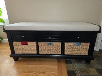 Moore black storage bench