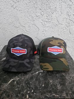 LOT 2 BRAND NEW MENS HAPPY DAD CAMO SNAPBACK ADJUSTABLE HATS
