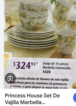 Princess House Marbella Limoncello 16-Piece Dinnerware Set