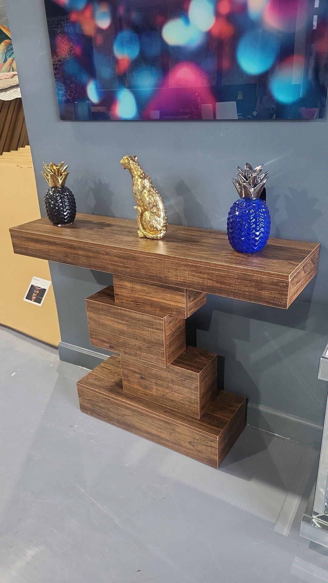 CONSOLE TABLE BROWN 43X12X32H