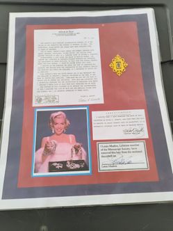 Marilyn Monroe hair strand cerified