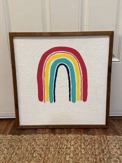 Rainbow painted wall art 20x20