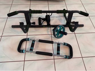 Kakiclay pull up bar, arm twister bar and ab roller