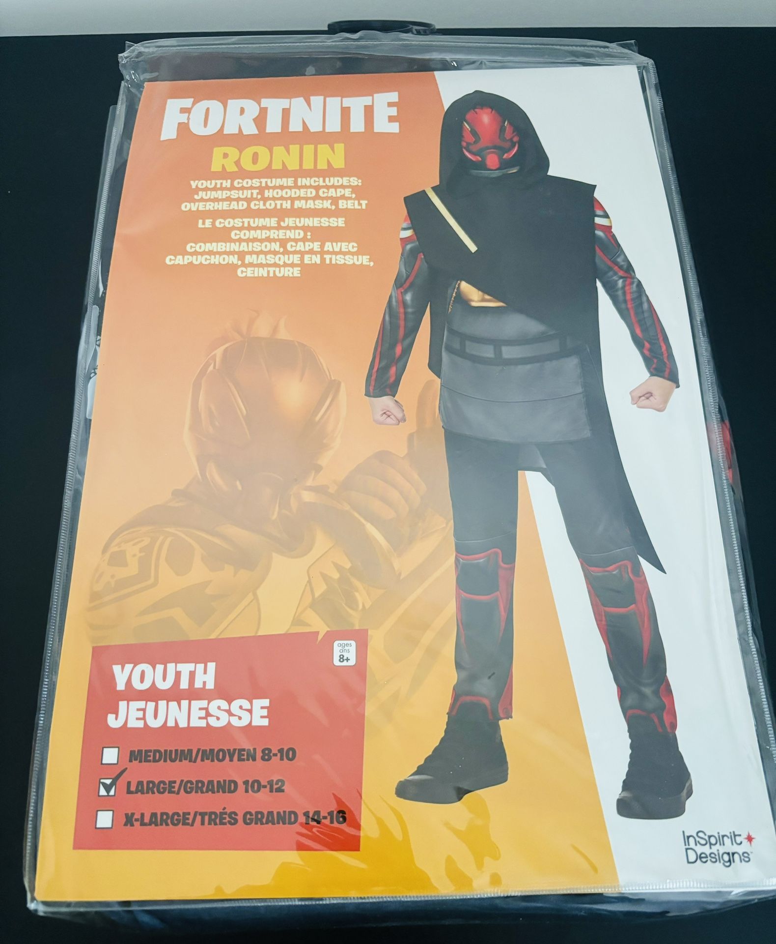 New! InSpirit Designs Fortnite Ronin Halloween Costume Male, Teen 14-17, Black