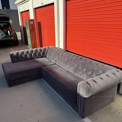 127" Nail Head Trim Crystal Tufted Diamond  2 piece sectional