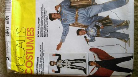Halloween costume pattern size 10-12