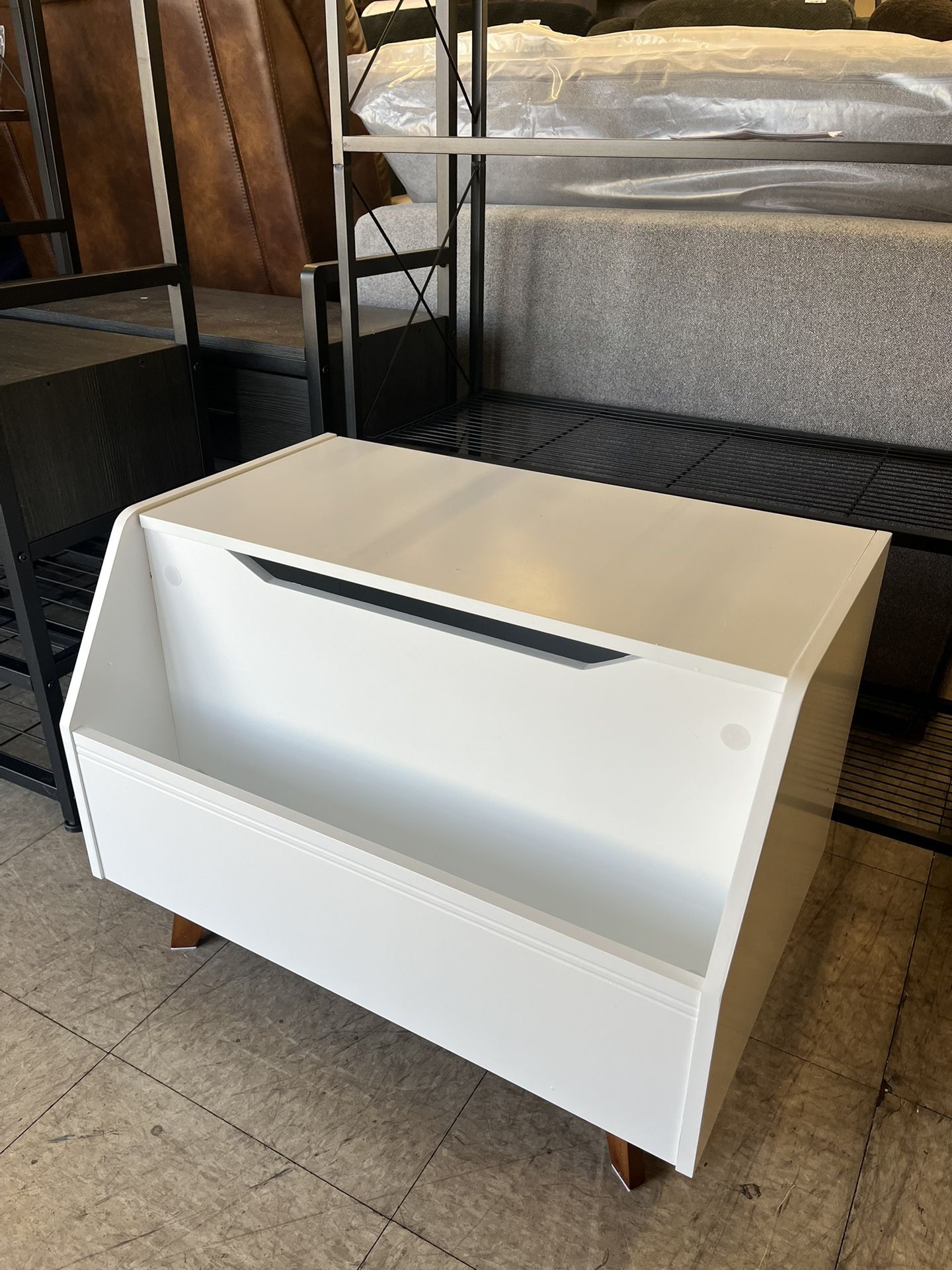 Kids Storage Organizer with Front Book Storage - White