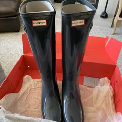 Hunter Dark Slate Gloss Tall Boots