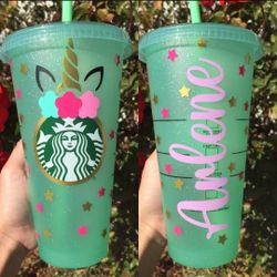 Custom Starbucks Glitter Tumbler Cup