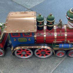 Vintage Wooden Train With Copper Roof