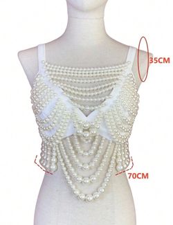 Luxury Crystal Silver Necklace For Bridal Exaggerated Jewelry For Party Accessories Handmade Luxury Layered Pearl Women's Camisole Top Hand Knotted Fa