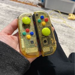 See thru Yellow Custom Nintendo Switch JoyCons
