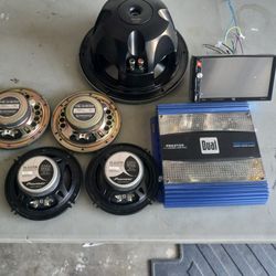 Perfect Car Or Truck Audio System All You See Pioneer Speakers 10inch Sub  1.2ch Amps And Stereo 