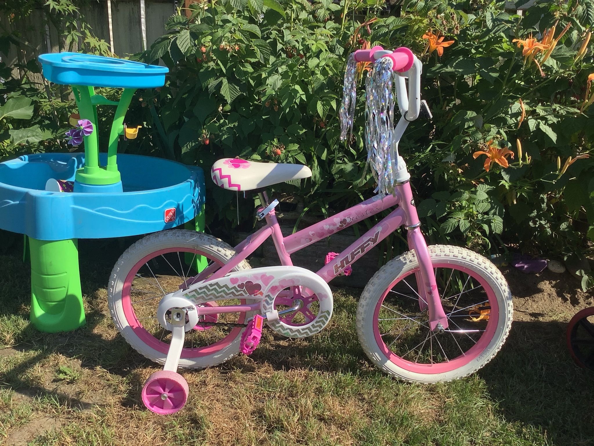 Girls 16 Inch Pink Bike With Training Wheels