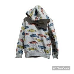 Carter's 5T Boy Colorful Gray Full Printed Race Car Hoodie Light Weight pullover sweater hoodie 